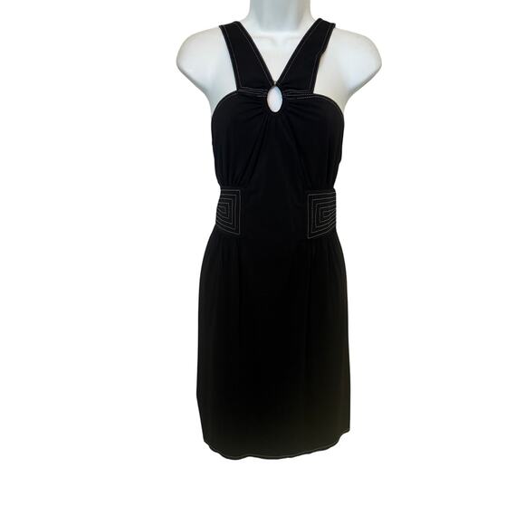 BCBG MaxAzria Black w/White Thread Trim Summer. Dress - Picture 1 of 9